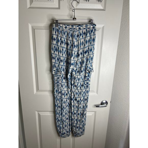 8 Days A Week by Frankie's Bikinis Women's Pull-On Pants Blue/White ~ Size S - Picture 6 of 8